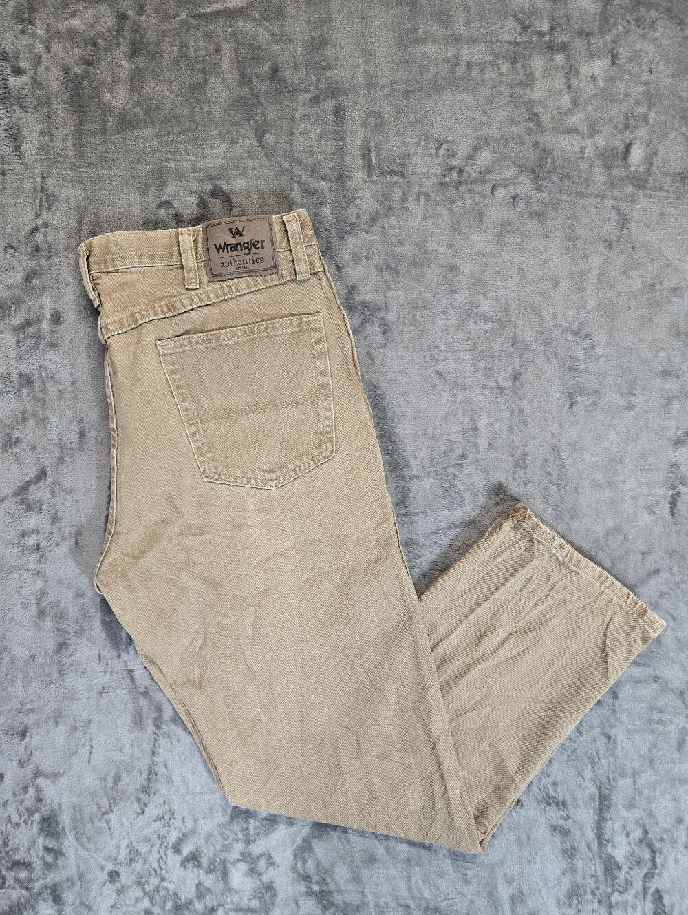 Wrangler Authentics Straight Leg Jeans Size 36x29 Fits 35x29 Light Brown Faded
